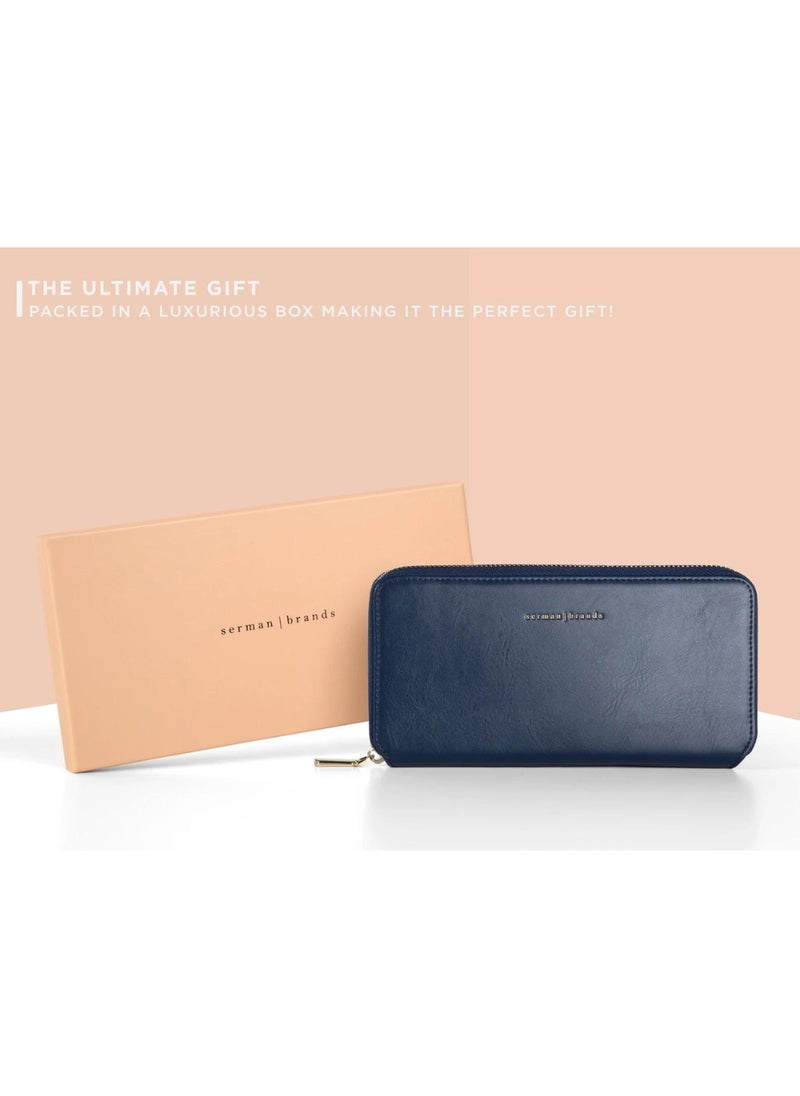 سيرمان براندز محفظة سيرمان Classic Clutch الجلدية متعددة المنافذ من Serman - لون كحلي  - Image 5