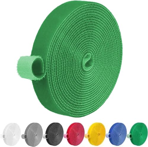 IFNOW Hook and Loop Tape 32FT Reusable Fastening Tape Cable Ties Double-Sided Hook-and-Loop Cable Management Tie (Green, 0.8IN) - Image 1