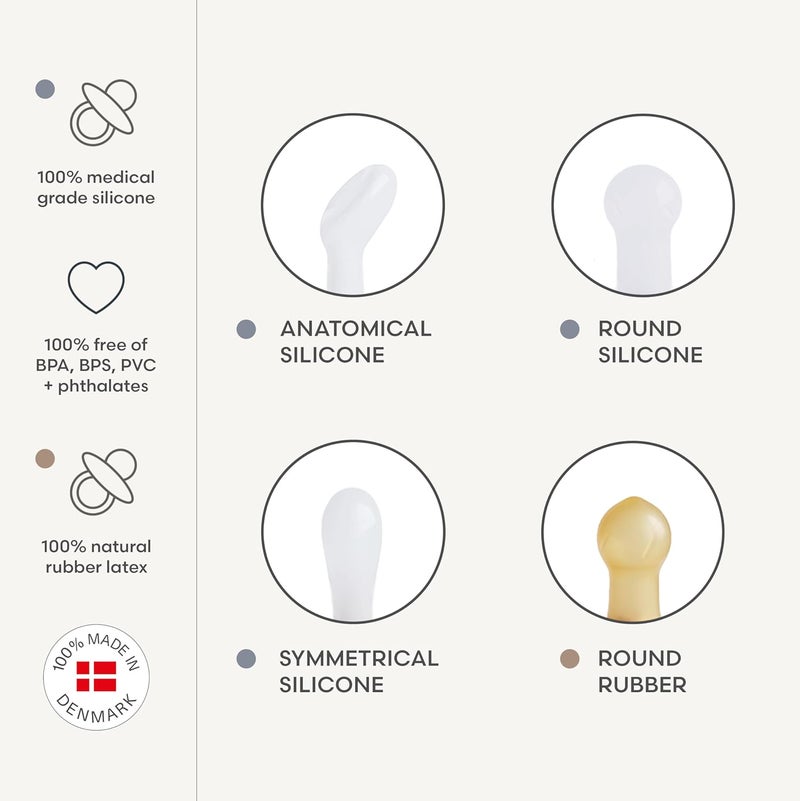 FRIGG Babys First Pacifier  Floral Heart 4Pack  Made in Denmark  BPAFree Cream 06 Months - Image 3