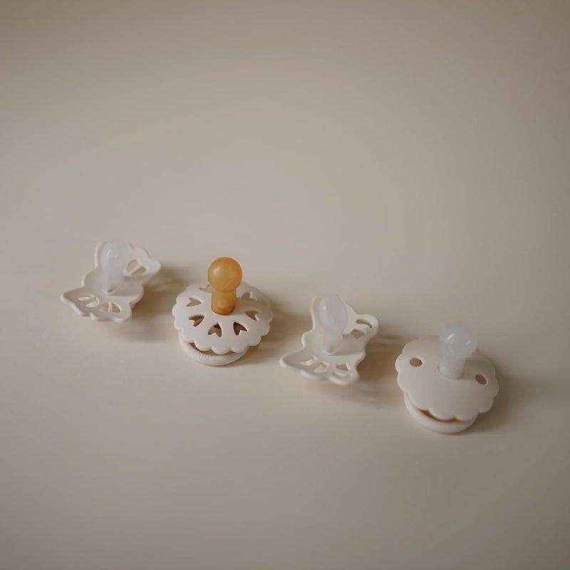 FRIGG Babys First Pacifier  Floral Heart 4Pack  Made in Denmark  BPAFree Cream 06 Months - Image 5