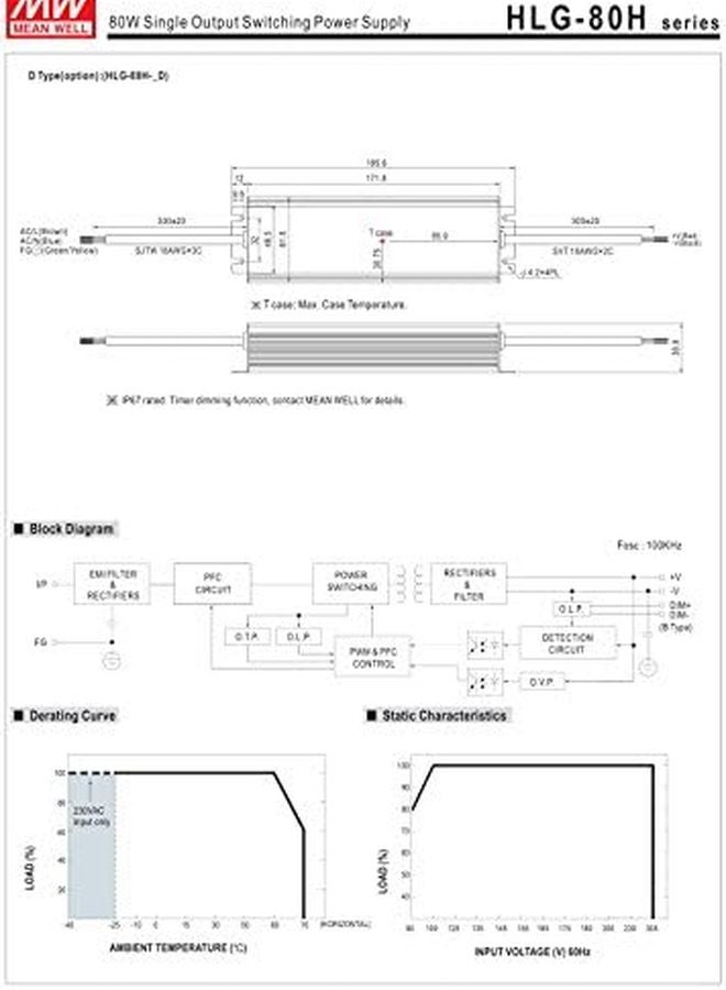 80W 48V 1.7A Single Output LED Driver Switching Power Supply B Model - Image 5