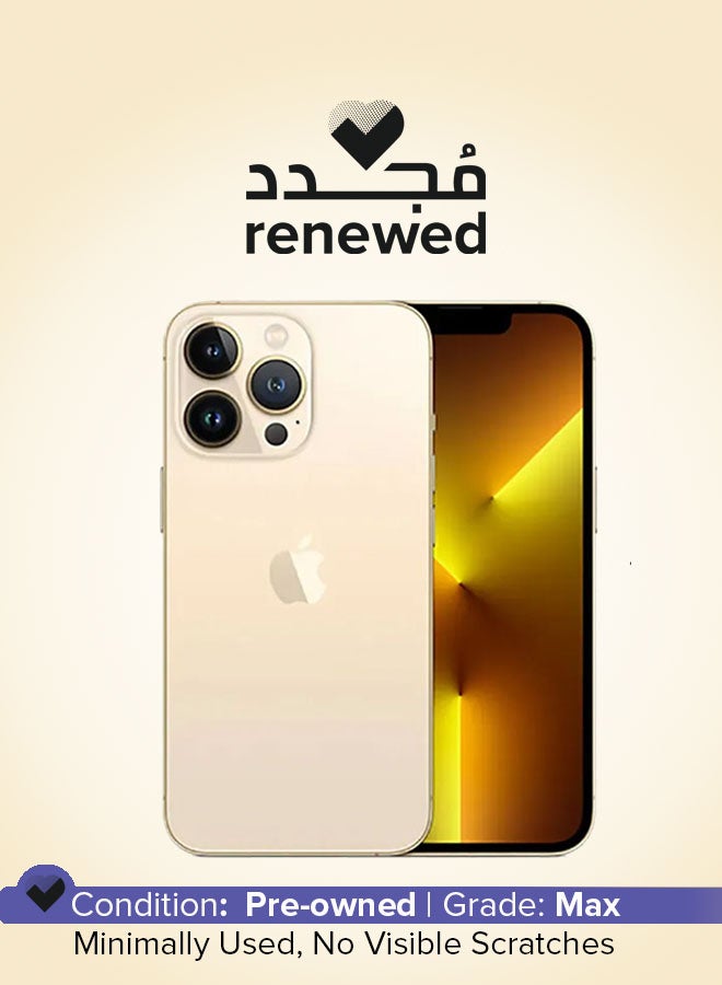 ابل  تم تجديده - ايفون 13 برو ماكس ثنائي الشريحة مع فيس تايم 256 جيجا بايت ذهبي 5G - النسخة الدولية - Image 1