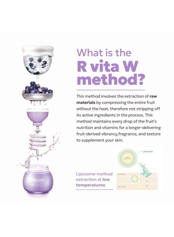 frudia كريم الوجه المرطب بالتوت الأزرق، مرطب وجه كوري نباتي مع 77% مستخلص توت أزرق، بانثينول وزيوت بذور الفاكهة للبشرة الجافة (0.35 أونصة سائلة) - Image 5