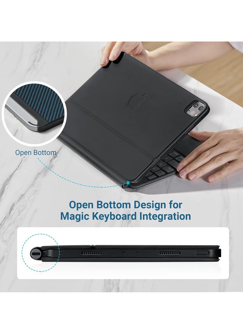 PITAKA - PITAKA iPad Pro 12.9 Case 5th Generation/6th Generation (2022/2021), Aramid Fiber 12.9 inch iPad Pro Case [MagEZ Case 2] Magic Keyboard Compatible Works with MagEZ Stand & Folio, Black/Blue - Image 1