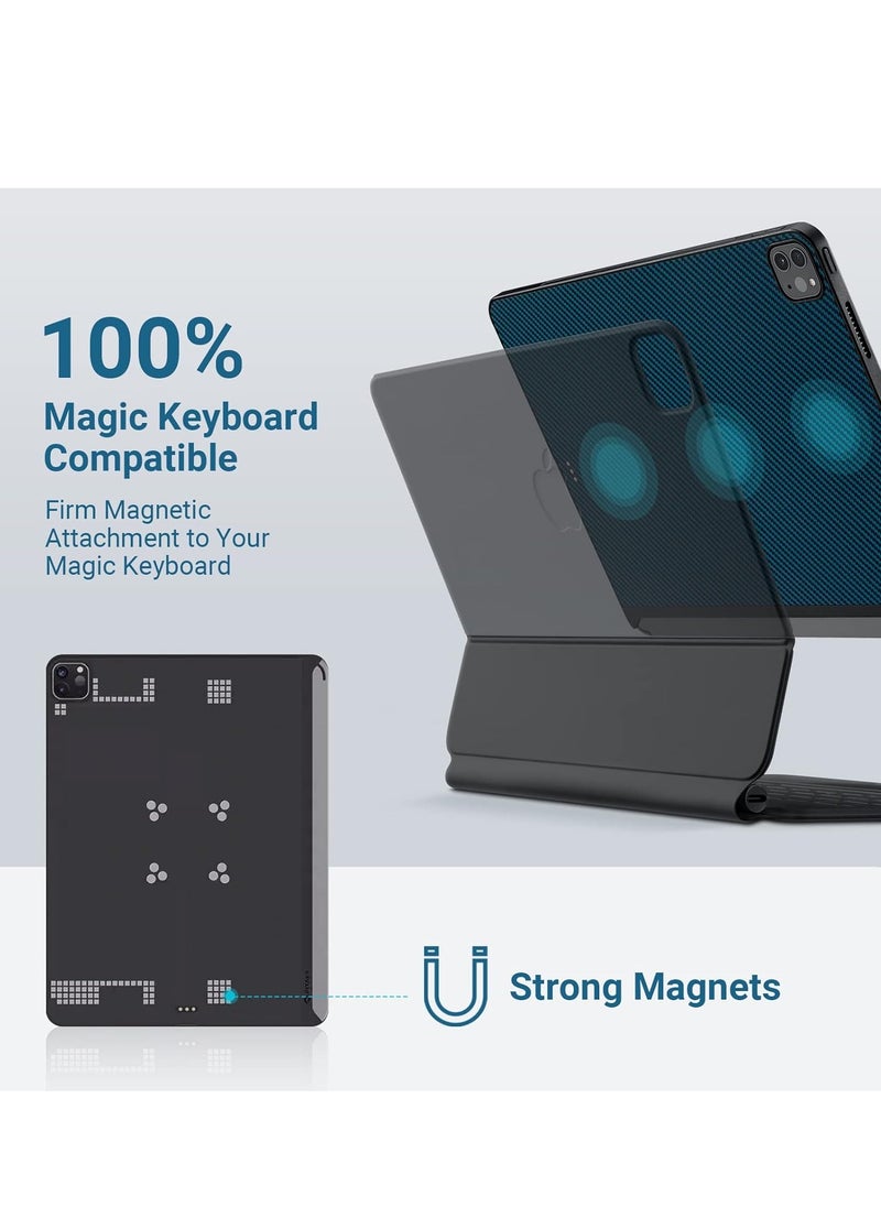 PITAKA - PITAKA iPad Pro 12.9 Case 5th Generation/6th Generation (2022/2021), Aramid Fiber 12.9 inch iPad Pro Case [MagEZ Case 2] Magic Keyboard Compatible Works with MagEZ Stand & Folio, Black/Blue - Image 1