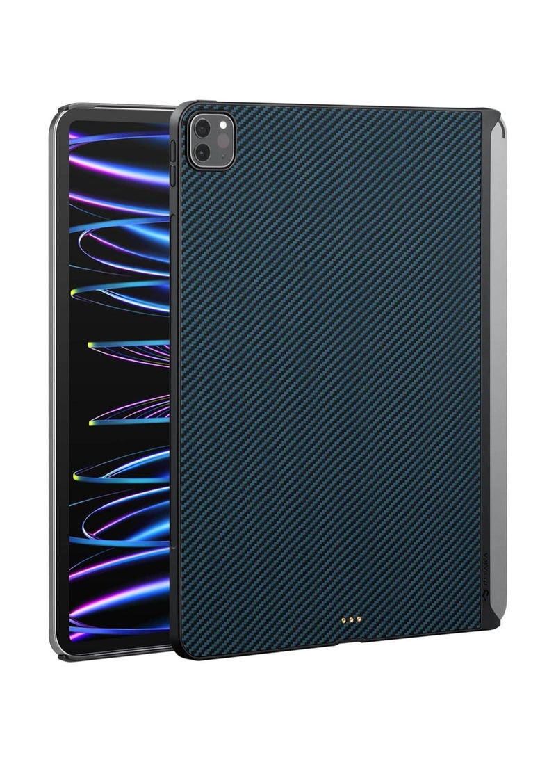 PITAKA - PITAKA iPad Pro 12.9 Case 5th Generation/6th Generation (2022/2021), Aramid Fiber 12.9 inch iPad Pro Case [MagEZ Case 2] Magic Keyboard Compatible Works with MagEZ Stand & Folio, Black/Blue - Image 1