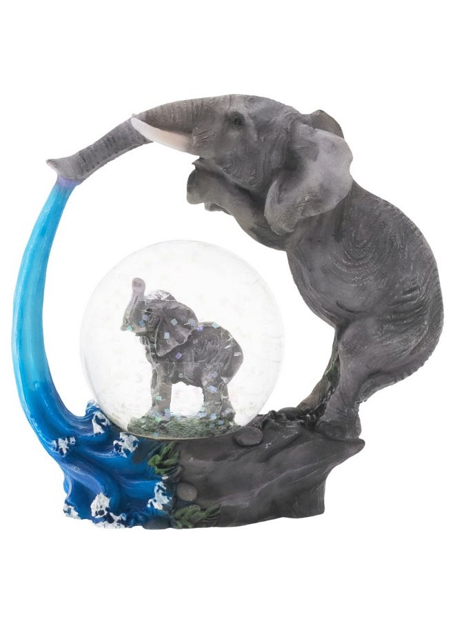 Elanze Designs Elanze Designs Elephant Bath time Fun Magical Whimsical Tabletop Dresser Nightstand Figurine Miniature 45MM Sturdy Polyresin Glitter Water Snow Globe Decoration  - Image 5