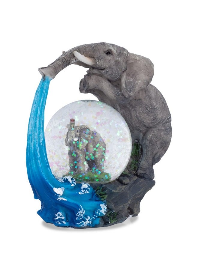 Elanze Designs Elanze Designs Elephant Bath time Fun Magical Whimsical Tabletop Dresser Nightstand Figurine Miniature 45MM Sturdy Polyresin Glitter Water Snow Globe Decoration  - Image 2