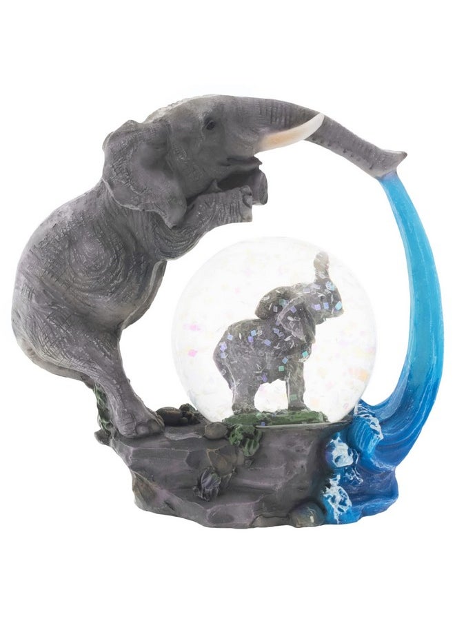 Elanze Designs Elanze Designs Elephant Bath time Fun Magical Whimsical Tabletop Dresser Nightstand Figurine Miniature 45MM Sturdy Polyresin Glitter Water Snow Globe Decoration  - Image 1