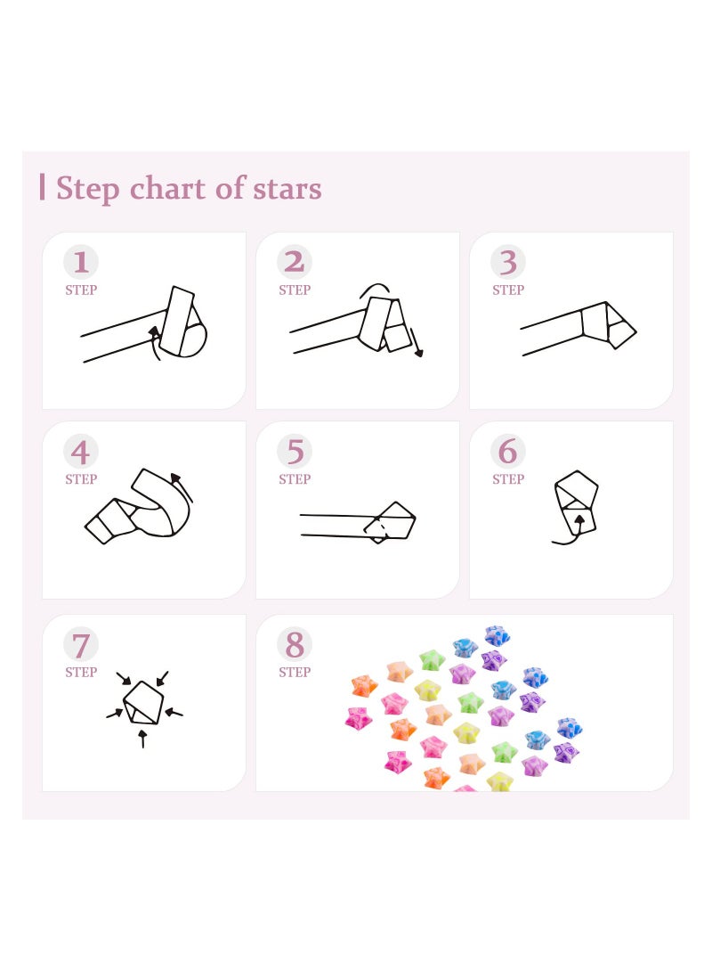 Excefore Origami Star Paper Strips,  210 Sheets Heart-Pattern Paper, Lucky Stars Decoration Papers for Kids DIY Handmade Crafts, School Folding Star Teaching 10 Colors. Glows in The Dark Paper - Image 5