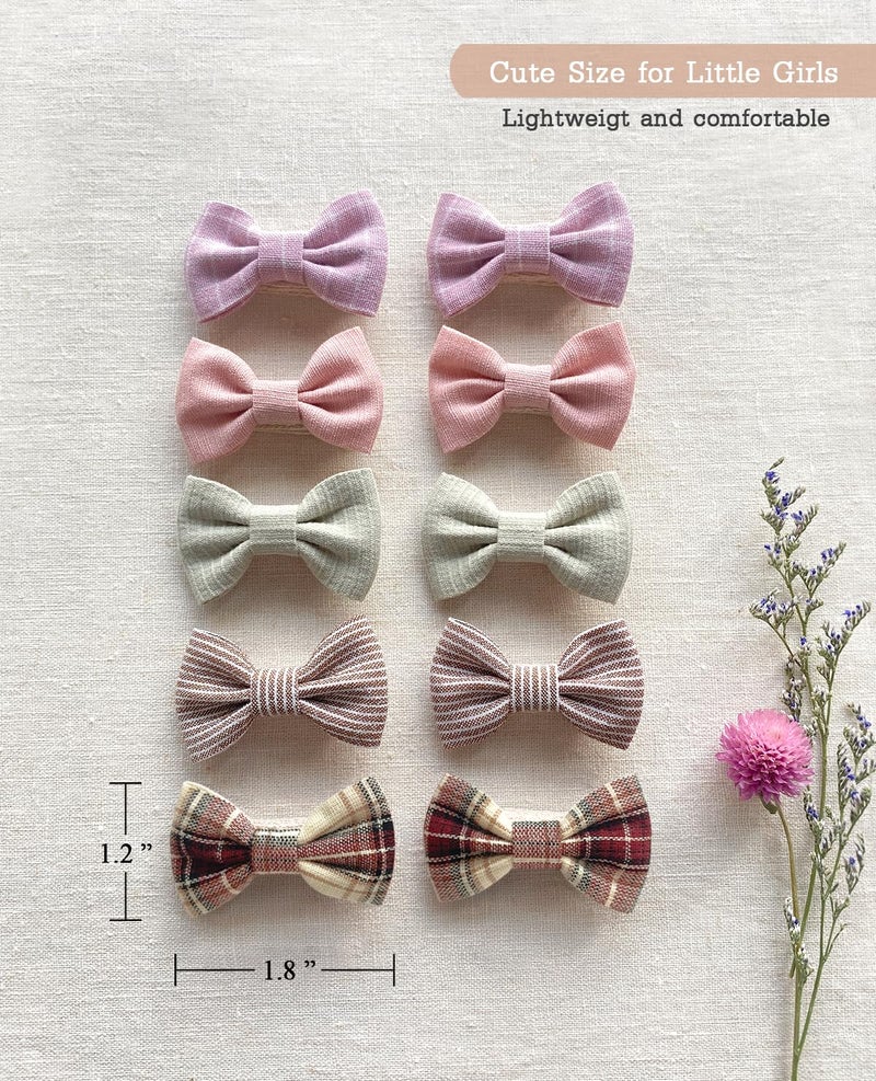 Cherssy Baby Girls Hair Bow Clips 20pcs Boutique Cotton Fully Lined Hair Pins Non Slip Baby Barrettes Accessories for Infants Toddlers Fine Hair by Cherssy - Image 3