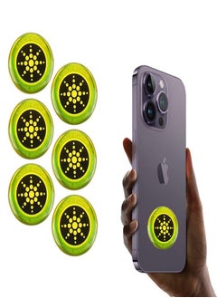 Cell Phone 5G EMF Protection Stickers, 6Pcs Anti Radiation Shield Sticker, Neutralizers, 98% Effective Protector Smart Phones, Laptops, Tablets, TV, Monitors, All Devices (Golden)