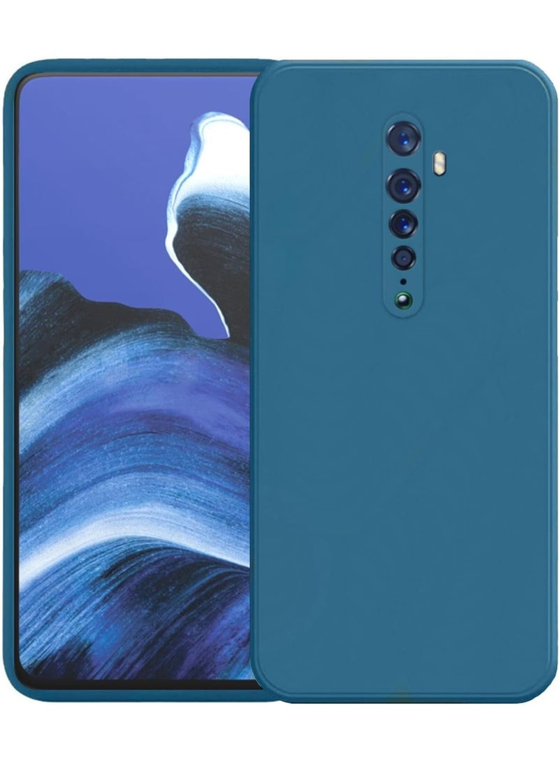 جراب سيليكون لهاتف Oppo Reno2 / Oppo Reno 2 مع حماية للكاميرا، جراب واقٍ ناعم للغاية مقاوم للصدمات ومرن من مادة TPU غير اللامع، جراب هاتف محمول مقاوم للخدش (أزرق) - Image 1