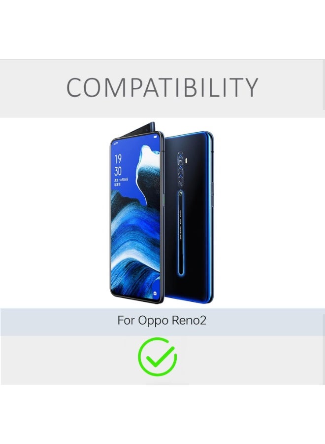 جراب سيليكون لهاتف Oppo Reno2 / Oppo Reno 2 مع حماية للكاميرا، جراب واقٍ ناعم للغاية مقاوم للصدمات ومرن من مادة TPU غير اللامع، جراب هاتف محمول مقاوم للخدش (أزرق) - Image 2