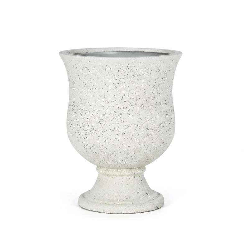 Pan Home Martin Cement Vintage Footed Planter 45x45x48.5cm - White - 221AIC9905075 - Image 4