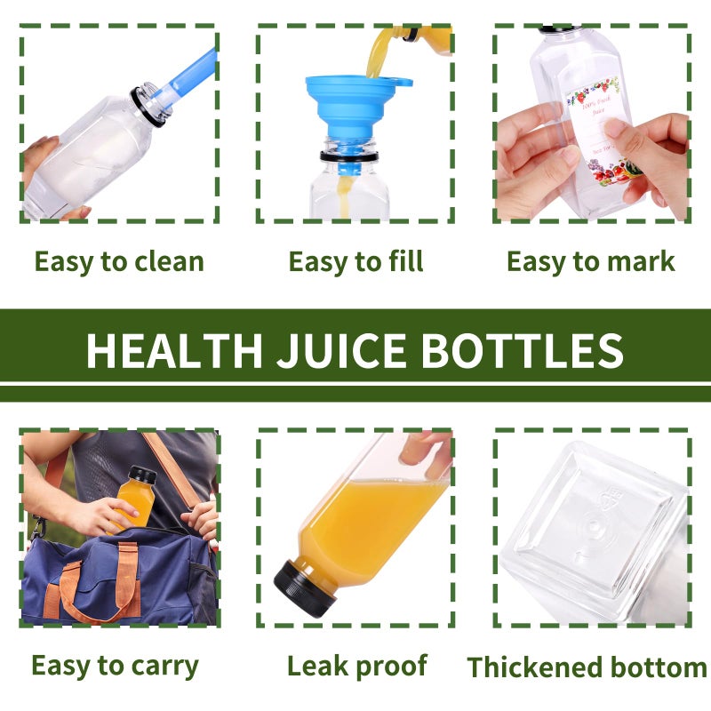 Superlele 12Pcs 12Oz Plastic Juice Bottles With Caps  Clear Reusable Juice Containers With Lids For Juicing  Smoothie  Drinking And Other Beverages - Image 5