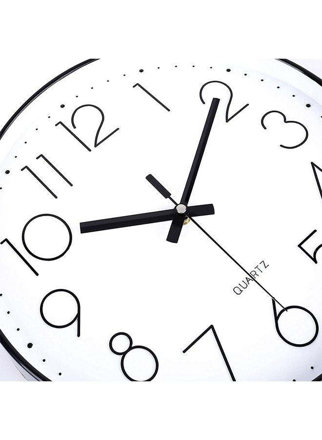 Wall Clock, Silent Non Ticking Quality Quartz Battery Operated, Round Easy to Read, Clock for Bedrrom, Living Room, Kitchen, Office, School Home Decor (30cm, Black) - Image 2