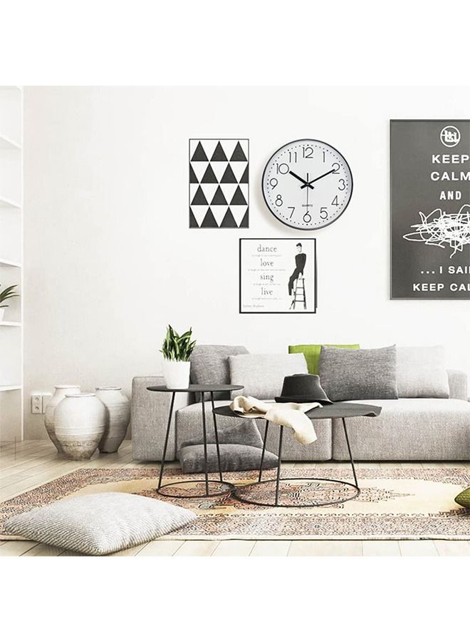 Wall Clock, Silent Non Ticking Quality Quartz Battery Operated, Round Easy to Read, Clock for Bedrrom, Living Room, Kitchen, Office, School Home Decor (30cm, Black) - Image 3
