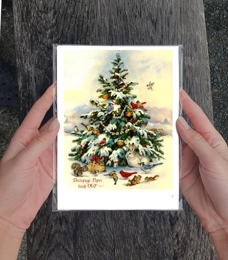 Flonz Decoupage Paper Pack (35 Sheets 6"x8") Kittens Love Christmas Vintage Styled Christmas Pictures Cards for Decoupage, Craft and Scrapbooking - Image 3