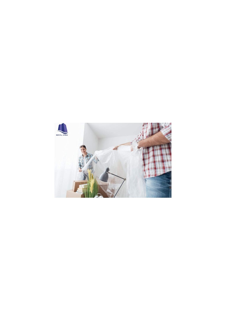 Painters Polythene Sheet Plastic Drop Cloths Sheet, Waterproof Anti-dust Furniture Cover, Disposable Tarp for Painting for Couch Cover and Furniture Cover (500G x 9 Meter)  - Image 3