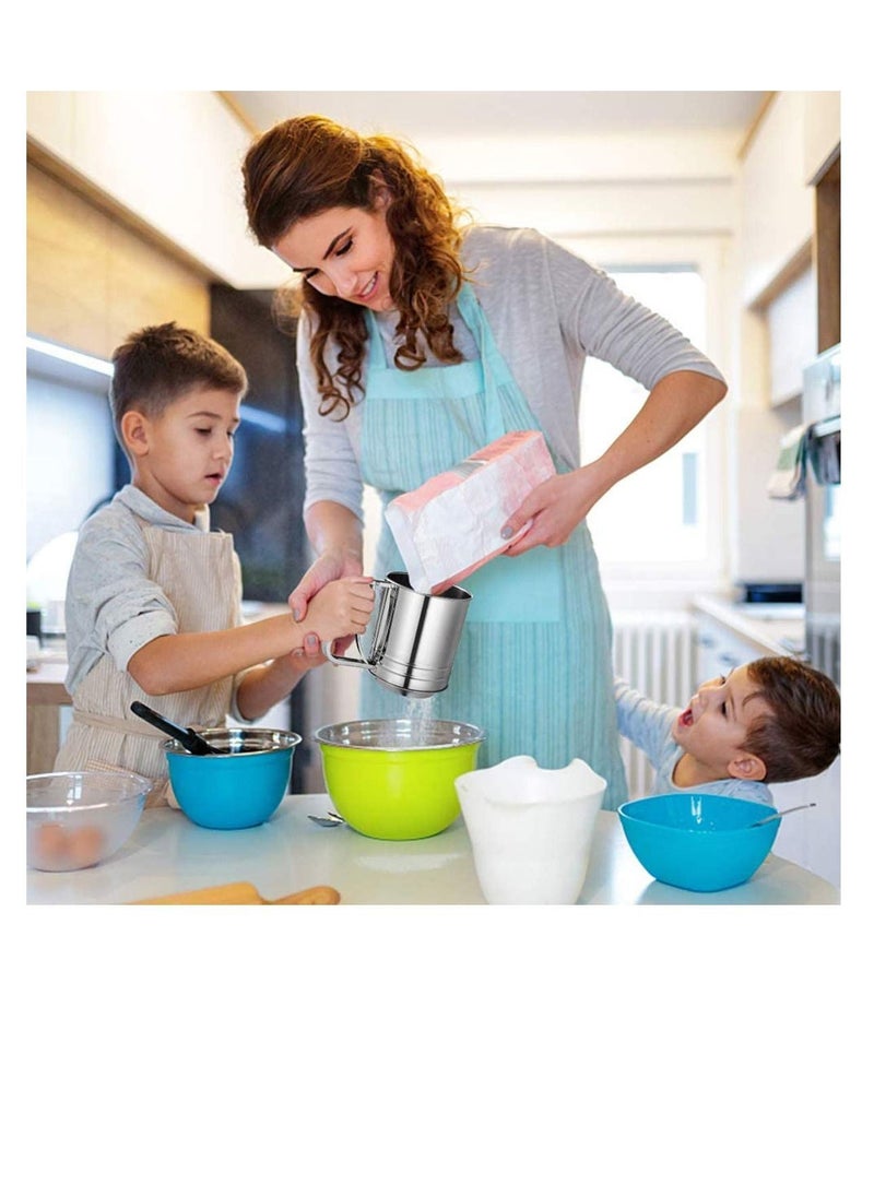 Y&D - Hand Squeeze Fine Mesh Flour Sifter - Stainless Steel 5 Cup Capacity Layers Sieve Powdered Sugar Sifters - Image 1
