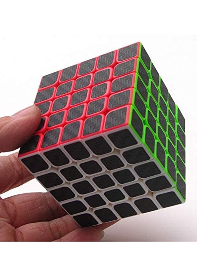 Rubiks Cube 5x5x5 Speed Cube Smooth Magic Carbon Fiber Sticker Speed Cubes Enhanced Version Black
