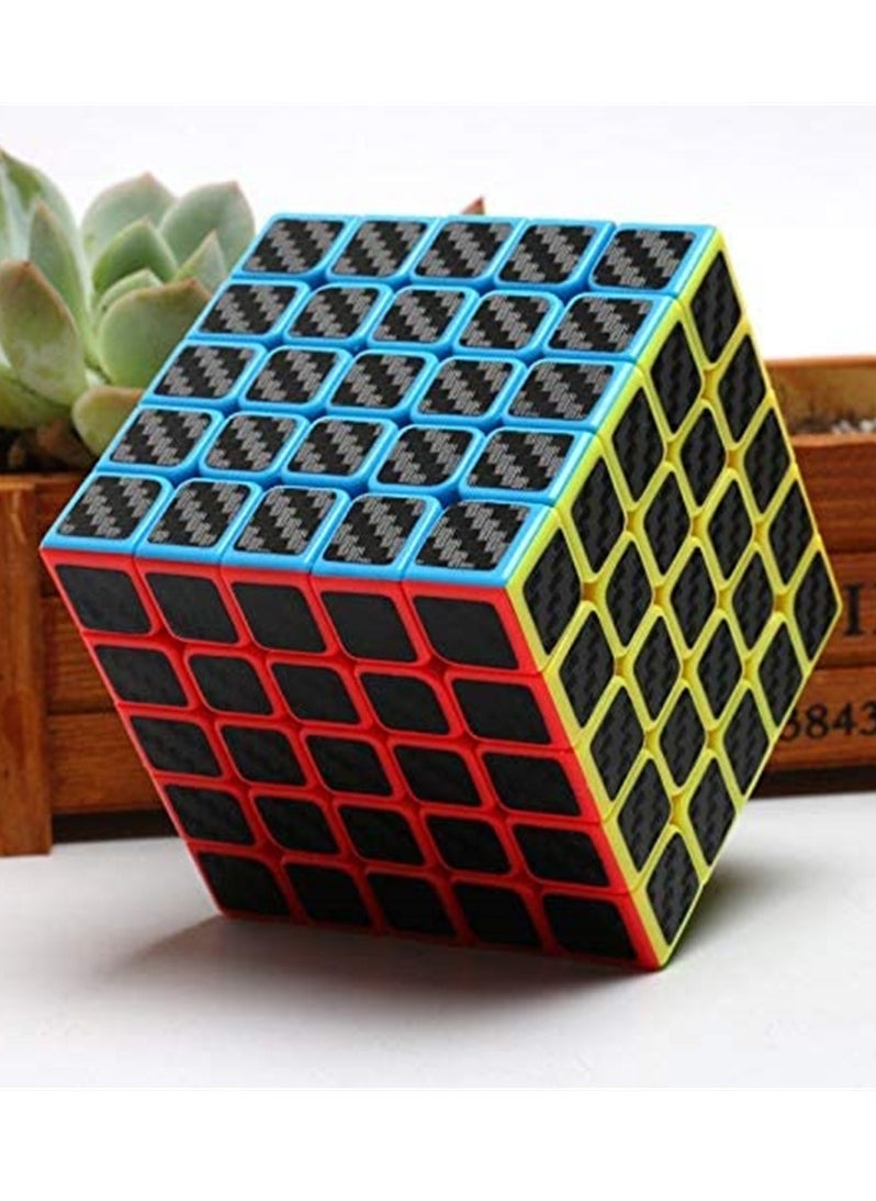 Rubiks Cube 5x5x5 Speed Cube Smooth Magic Carbon Fiber Sticker Speed Cubes Enhanced Version Black