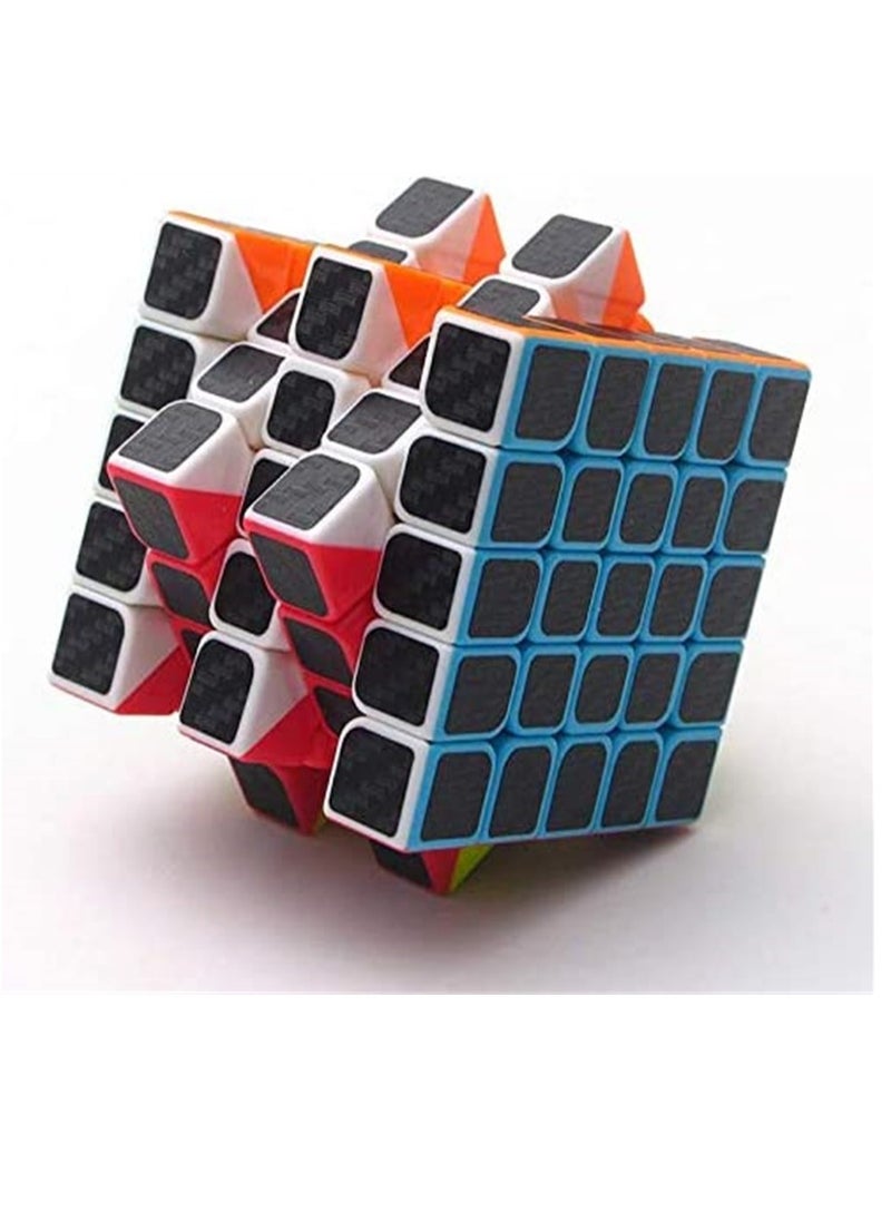 Rubiks Cube 5x5x5 Speed Cube Smooth Magic Carbon Fiber Sticker Speed Cubes Enhanced Version Black