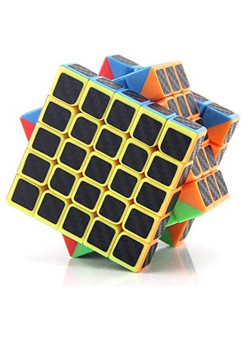 Rubiks Cube 5x5x5 Speed Cube Smooth Magic Carbon Fiber Sticker Speed Cubes Enhanced Version Black