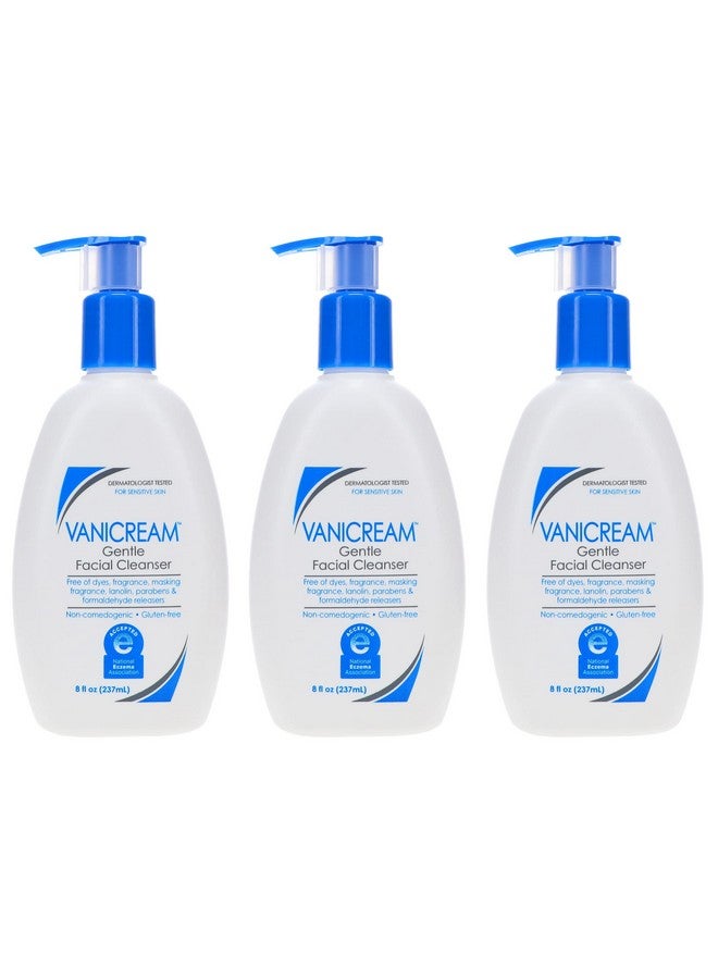Vanicream Gentle Facial Cleanser for Sensitive Skin, 8 Oz (Pack of 3), Unscented, 24 Fl Oz - Image 1