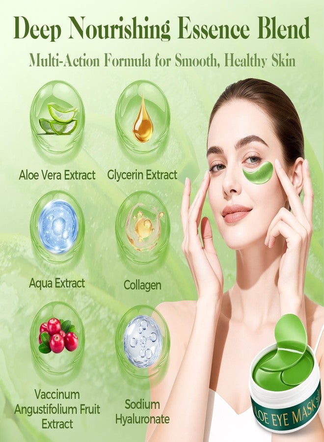 Nexkayee Aloe Vera Under Eye Patches for Dark Circles, Puffiness Relief, Hydrating Hydrogel Mask, Moisturizing Gel Pads for Bags and Tired Skin - Image 3