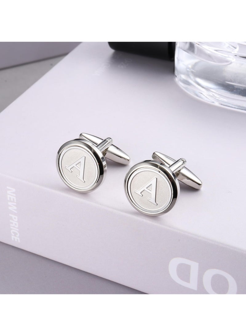 رجل كلاسيكيّ فولاذ صامد للصدإ نحاس أصفر حرف أصليّ كم إبزيم 26 حرف أصليّ كم عمل عرس قميص - Image 5