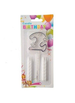 Funcart Multicolor Transparent Number 2 Cake Topper Candle(4 Candle and 1 Topper)