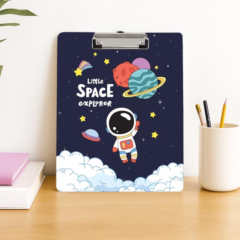 Articious Clipboard Drawing, Writing, Exam Board with Clip (Size - 24x36 cm) Sturdy, Lightweight for Office, School, College - Space Explorer - Image 1