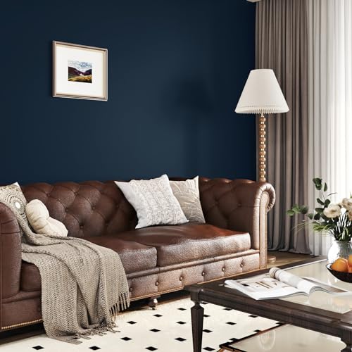 WESTICK Matte Blue Wallpaper Peel and Stick Modern Bedroom Navy Peel and Stick Wallpaper for Bathroom Living Room Accent Walls Dark Blue Contact Paper for Walls Cabinets Kitchen Countertop 15.8"x78" - Image 2