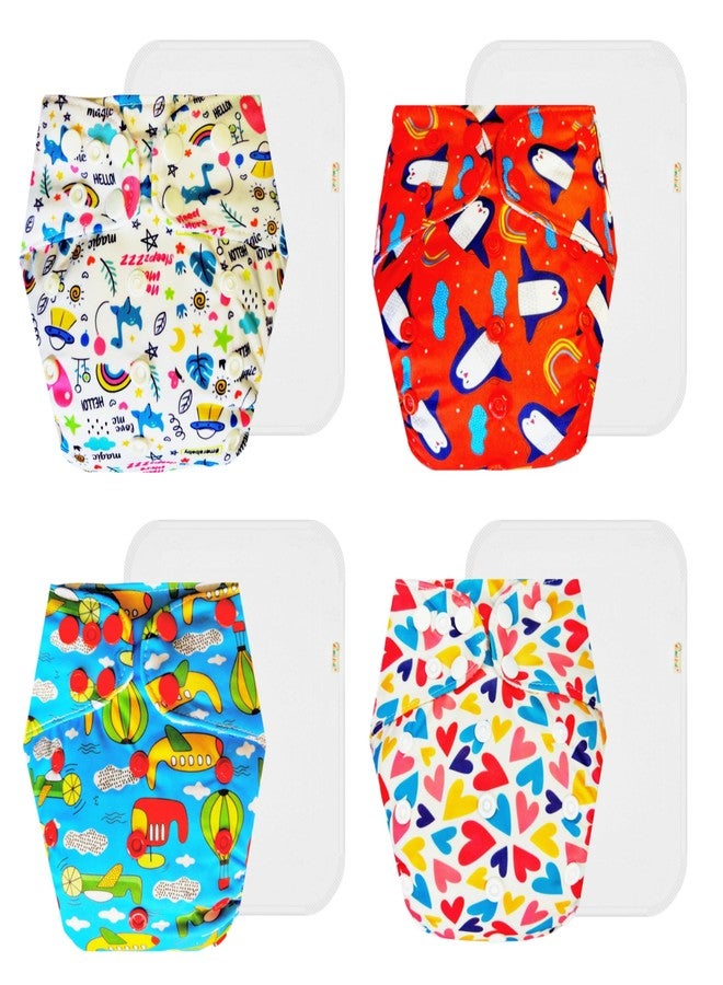 حفاضات دمبلدو القماشية الممتازة مع حشوة قطنية (عبوة من 4) | ملائمة ومريحة | تسمح بمرور الهواء | سهلة التنظيف | موثوق بها من قبل الأمهات | من 3 أشهر إلى 3 سنوات | للجنسين - Image 1