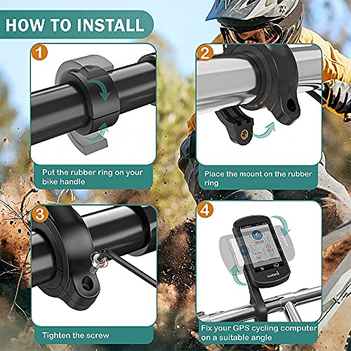 TUSITA حامل تيوسيتا الأمامي متوافق مع جهاز Garmin Edge GPS لركوب الدراجات، XOSS G/G+، iGPSPORT - مقود الدراجة 25.4 مم 31.8 مم - Image 4