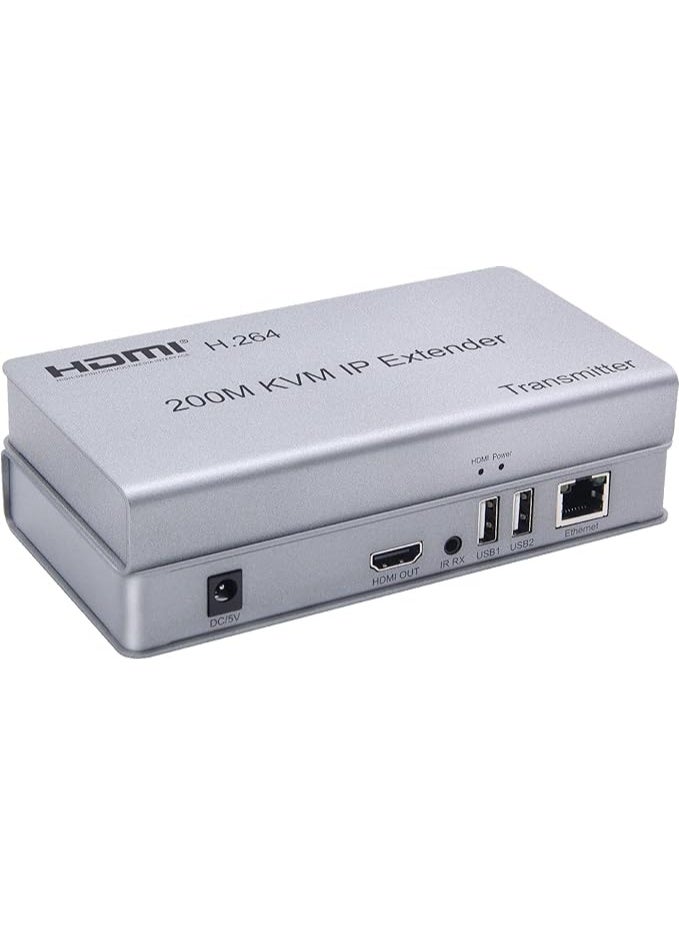 مُمدد HDMI وKVM عبر الشبكة لمسافة 200 متر – يدعم التوصيل من جهاز إرسال لـ20 شاشة – تحكم في الكمبيوتر بالكيبورد والماوس + ريموت – سويتش تلقائي بزر ضغط - Image 2