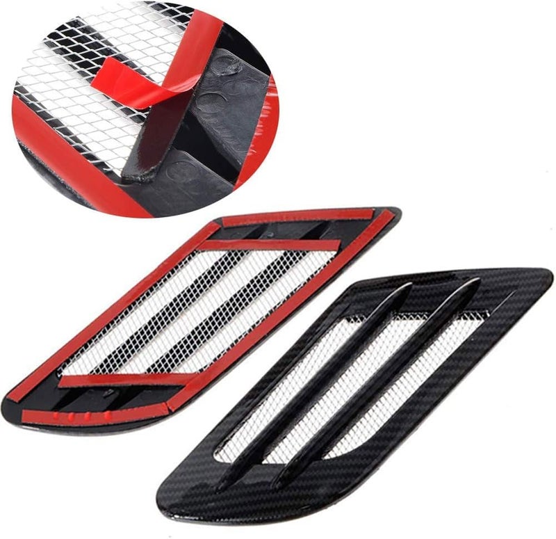 YOURKARTS.COM Car Decorative Air Flow Duct Racing Side Scoop Vent Air Flow Sticker Universal for All Cars (Carbon Finish) - Image 2