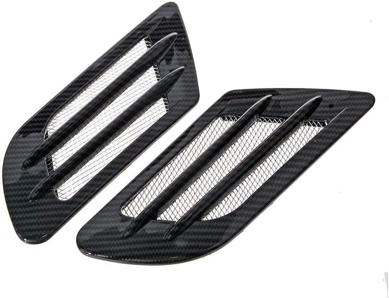 YOURKARTS.COM Car Decorative Air Flow Duct Racing Side Scoop Vent Air Flow Sticker Universal for All Cars (Carbon Finish) - Image 1