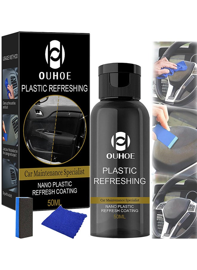 OUHOE Plastic Refreshing, Nano Plastic Refreshing Coating, Plastic Revitalizing Coating Agent, Plastic Parts Refurbish Agent For Car, Car Restorer Cream Quick Restorer, 50ML  - Image 1