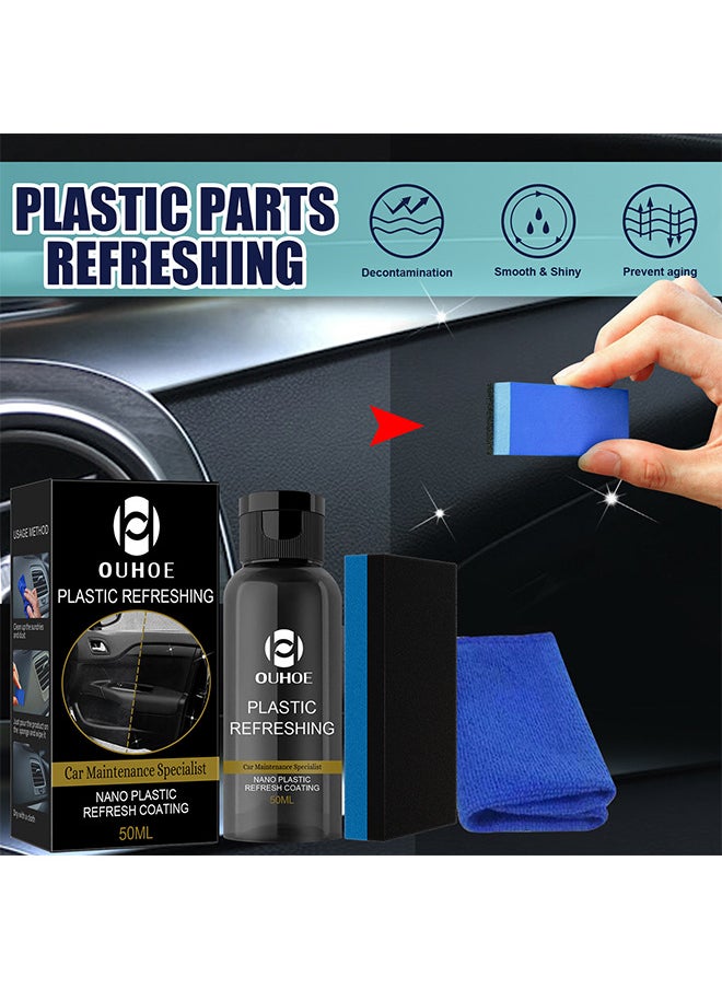 OUHOE Plastic Refreshing, Nano Plastic Refreshing Coating, Plastic Revitalizing Coating Agent, Plastic Parts Refurbish Agent For Car, Car Restorer Cream Quick Restorer, 50ML  - Image 2