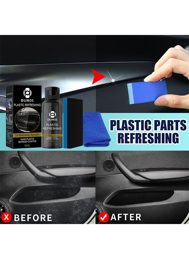 OUHOE Plastic Refreshing, Nano Plastic Refreshing Coating, Plastic Revitalizing Coating Agent, Plastic Parts Refurbish Agent For Car, Car Restorer Cream Quick Restorer, 50ML  - Image 4
