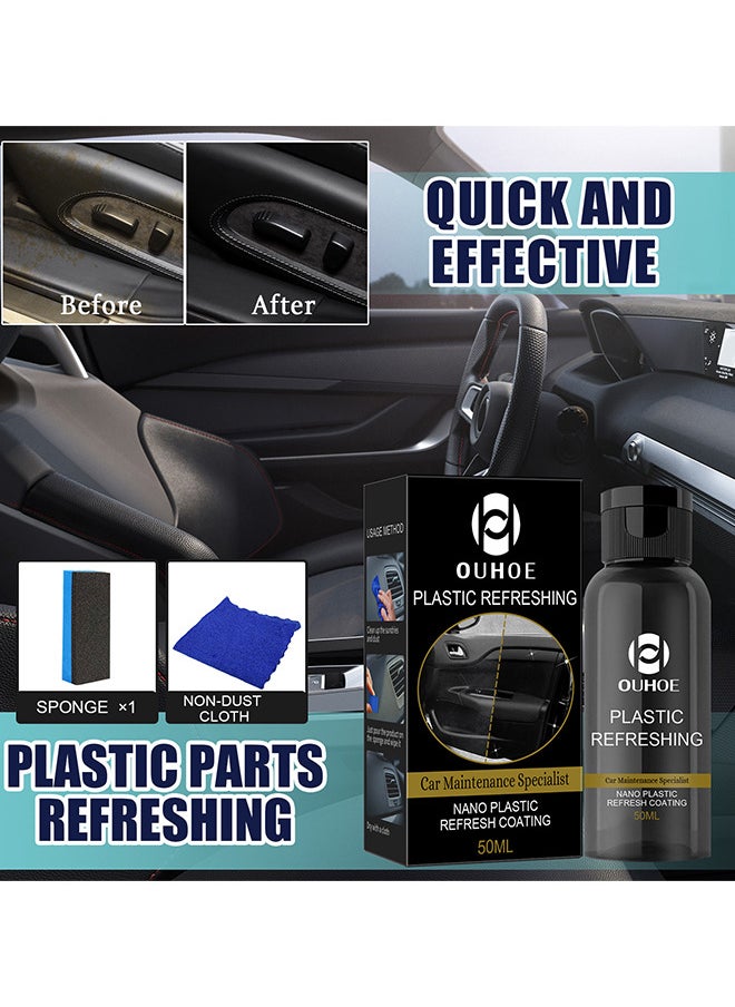 OUHOE Plastic Refreshing, Nano Plastic Refreshing Coating, Plastic Revitalizing Coating Agent, Plastic Parts Refurbish Agent For Car, Car Restorer Cream Quick Restorer, 50ML  - Image 5