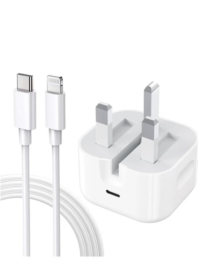 20W USB C Fast Wall Charger with USB C to Lightning Cable Compatible with iPhone 14/14 Pro/14 Pro Max/13/12/SE2020/11/XR/XS Max/X/iPad