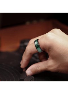 King Will Mens Spinner 8Mm Stainless Steel Ring Anxiety Fidget Ring Black Celtic Dragon Green Carbon Fiber Inlay Fidget Wedding Ring 9.5  - Image 5