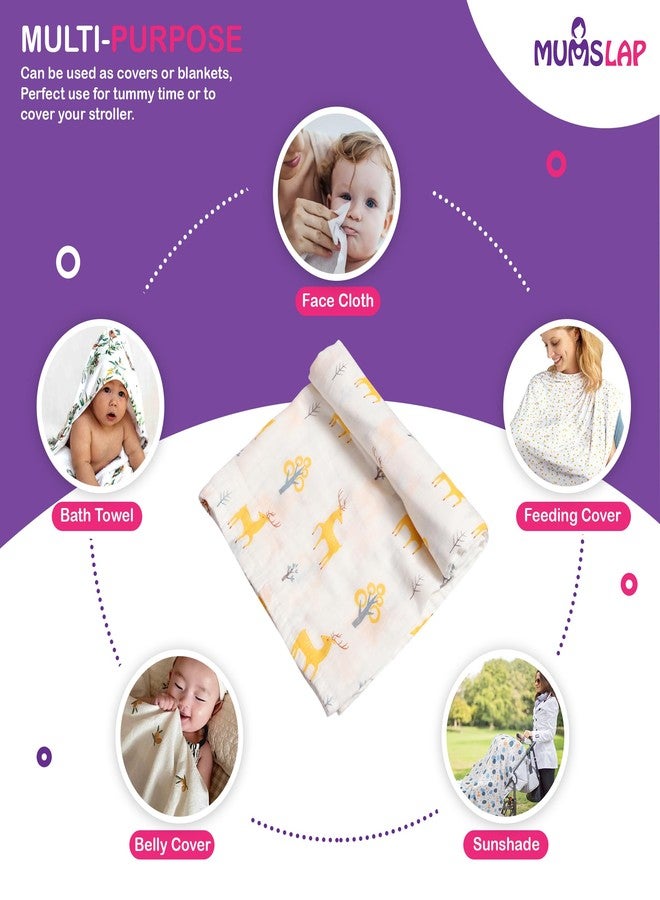 MumsLap Muslin Baby Wraps for Newborns & Toddlers with Cute Prints, Cotton Muslin Swaddles for Girls & Boys, Eco-Friendly, Blanket Baby Wrap, Baby Essentials (Giraffe) - Image 2