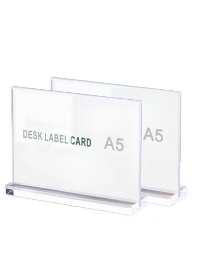 Eckek Eckek 2 Pack Acrylic Sign Holder Menu Displays Double Sided Sign Stand A4/A5/A6 Clear  - Image 2