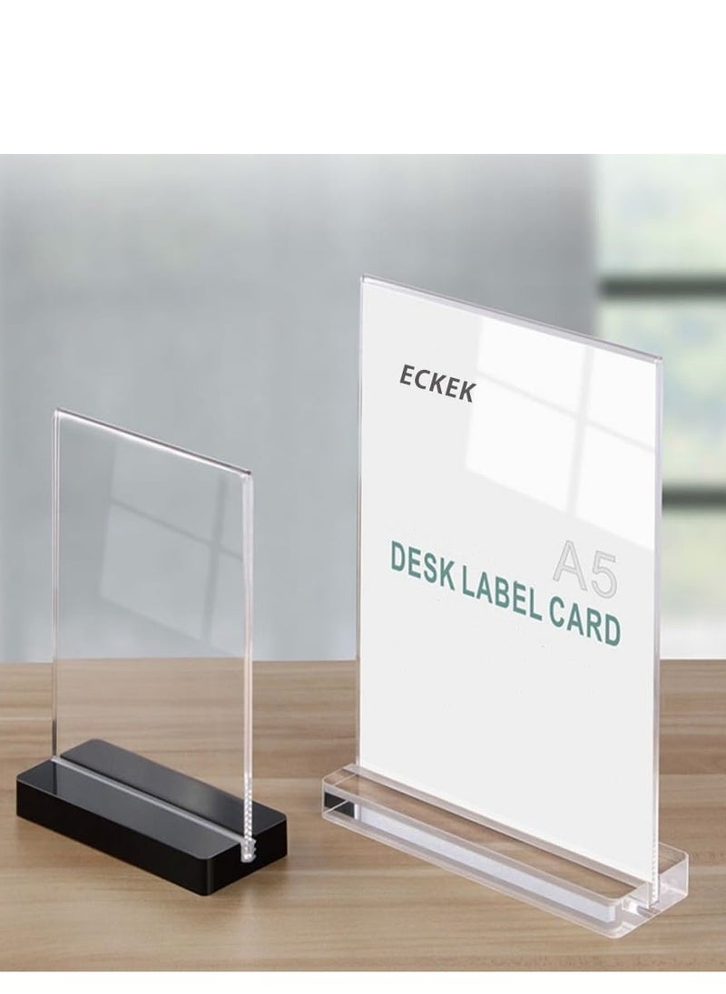 Eckek Eckek 2 Pack Acrylic Sign Holder Menu Displays Double Sided Sign Stand A4/A5/A6 Clear  - Image 3