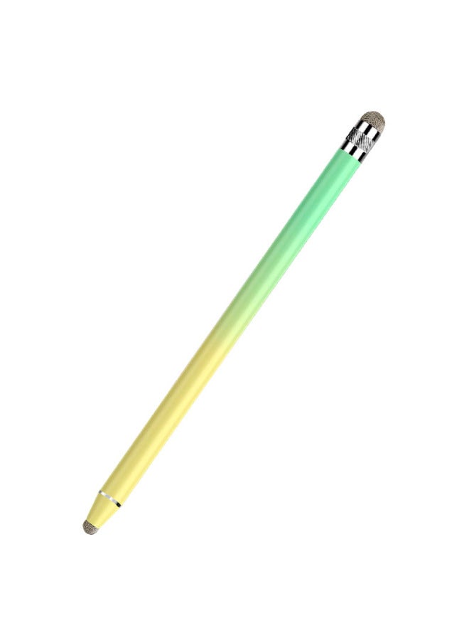 Dual-Head Gradient Universal Capacitive Stylus Pen For Mobile Phones Tablets Apple Touch Screen Huawei Handwriting Stylus Pen-Color:Double Cloth Head Yellow Gradually Dark Green - Image 1